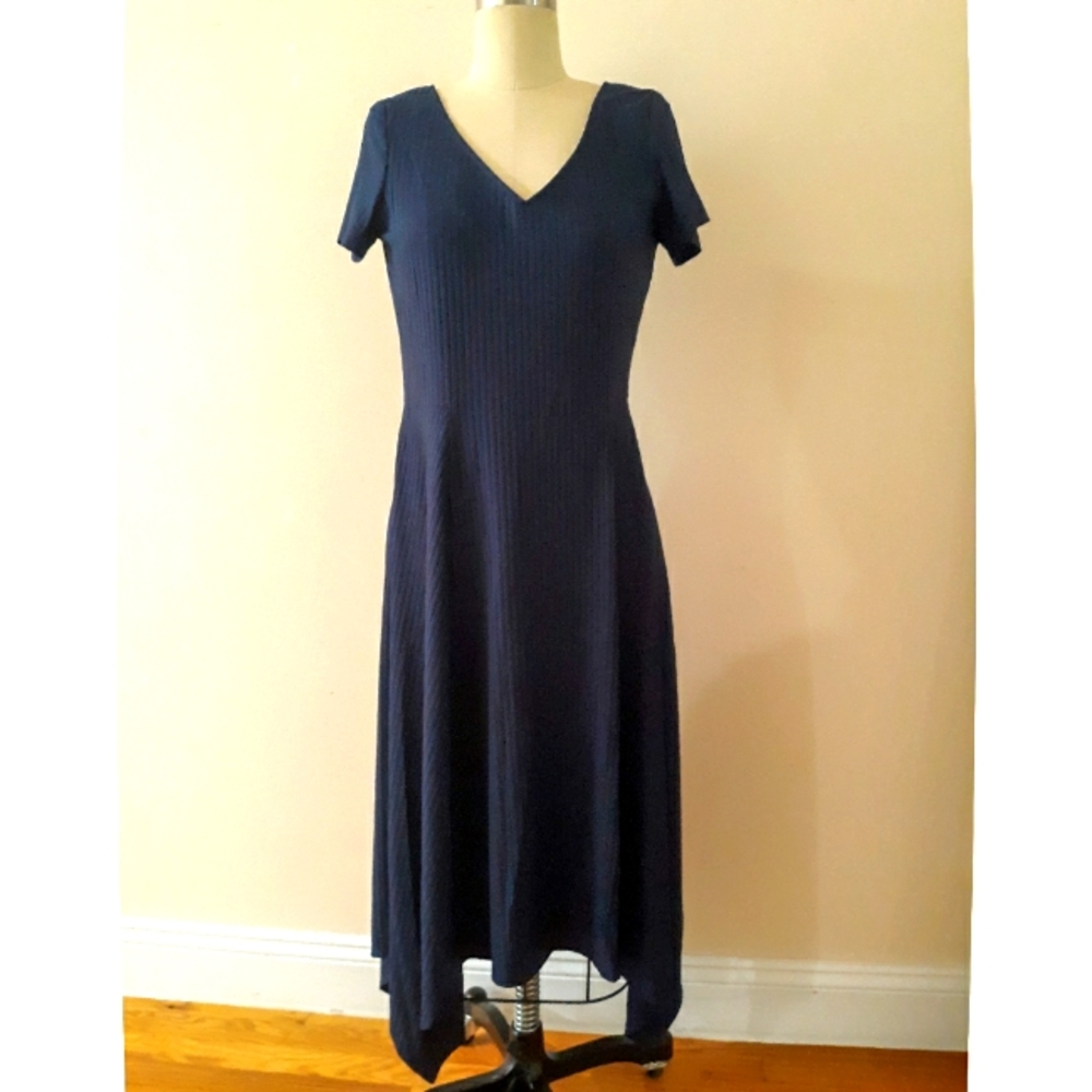 Ronni Nicole asymmetrical navy dress